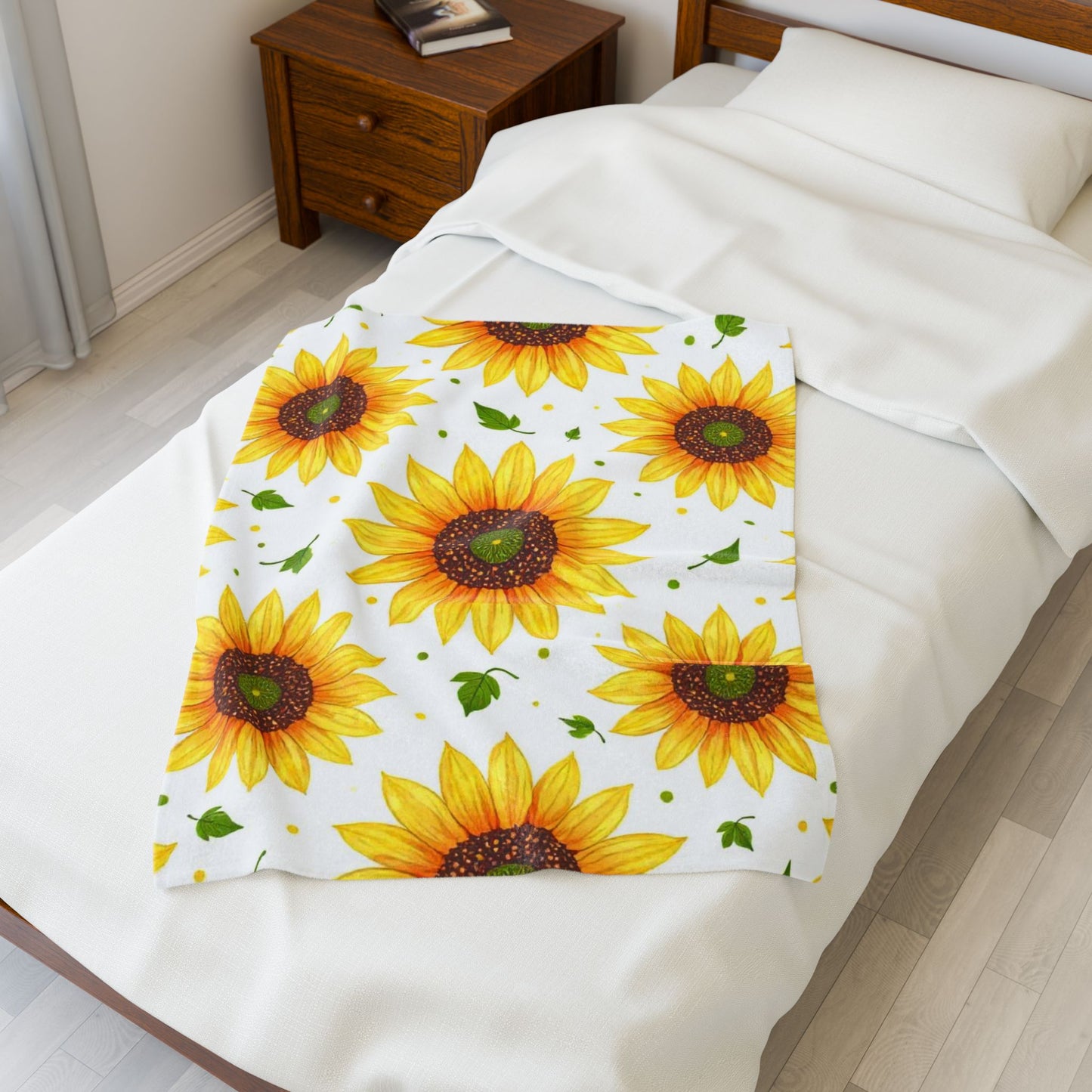 Sunflower Velveteen Plush Blanket