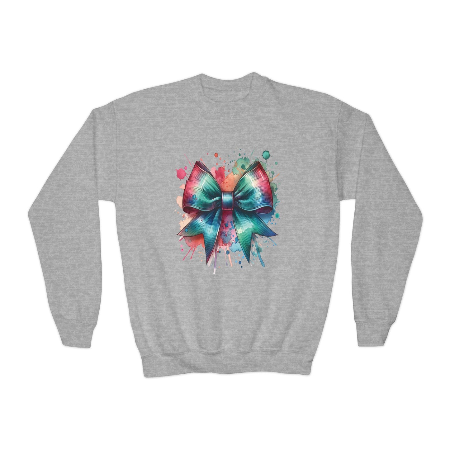 Youth Crewneck Sweatshirt with Colorful Bow Design