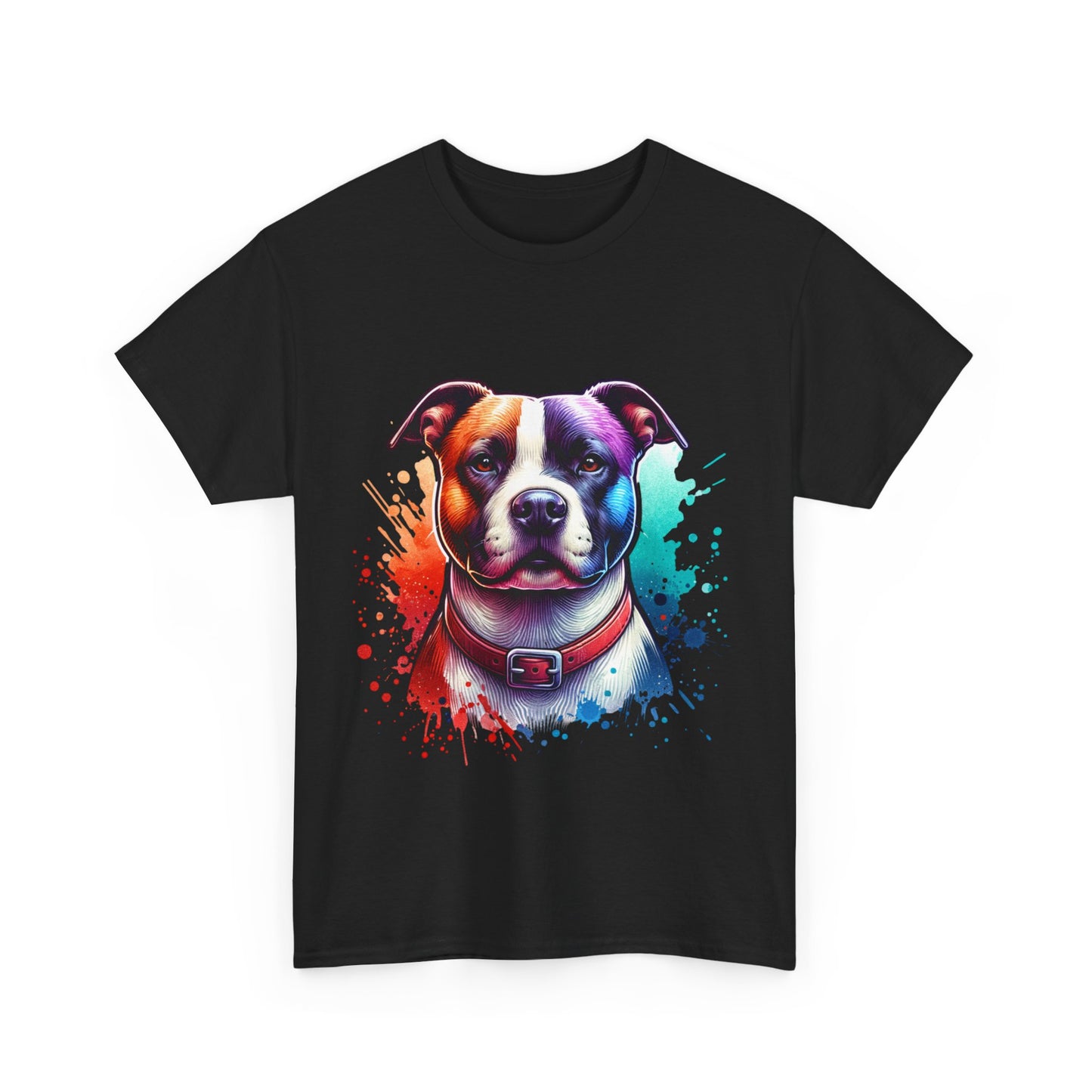 Colorful Dog Art Unisex Heavy Cotton Tee
