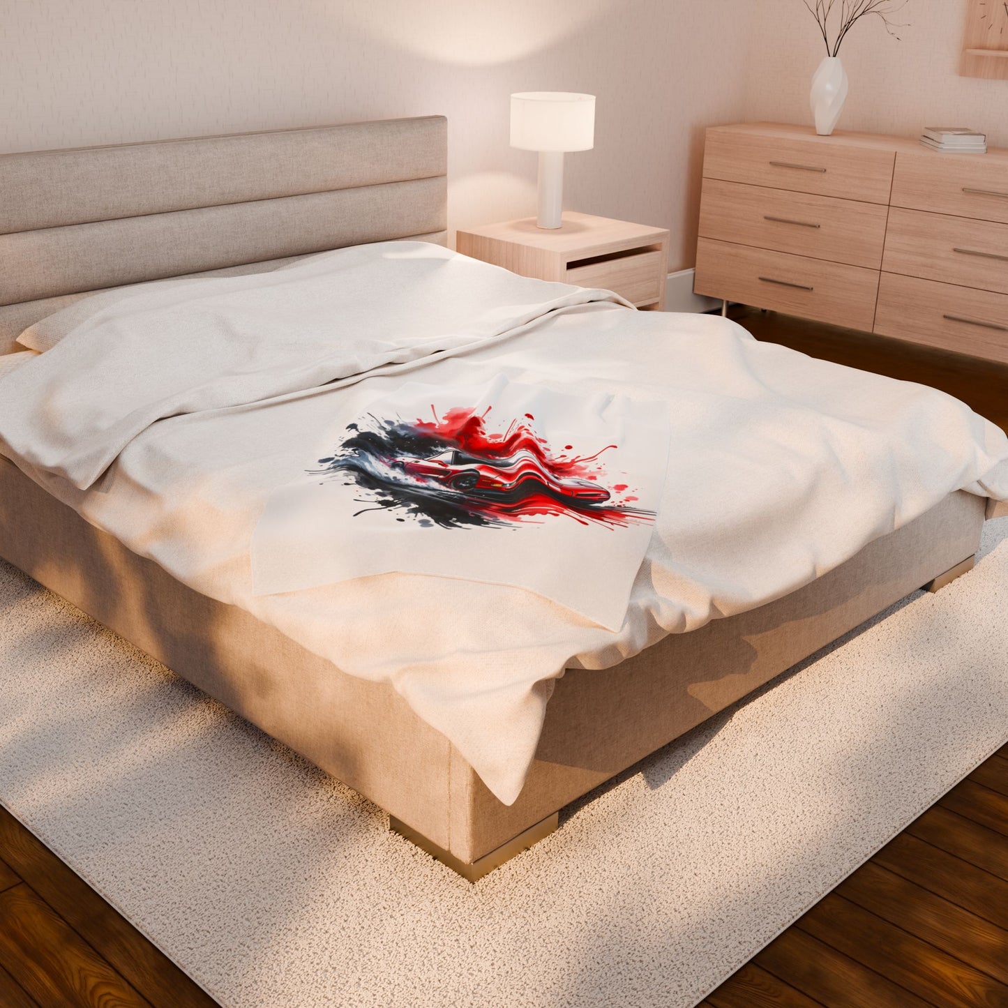 Race Car Velveteen Plush Blanket – Cozy Throw for Car Lovers