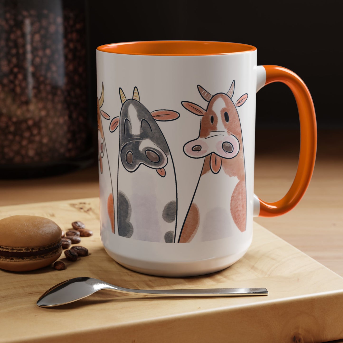 Cute Cow Accent Ceramic Mug