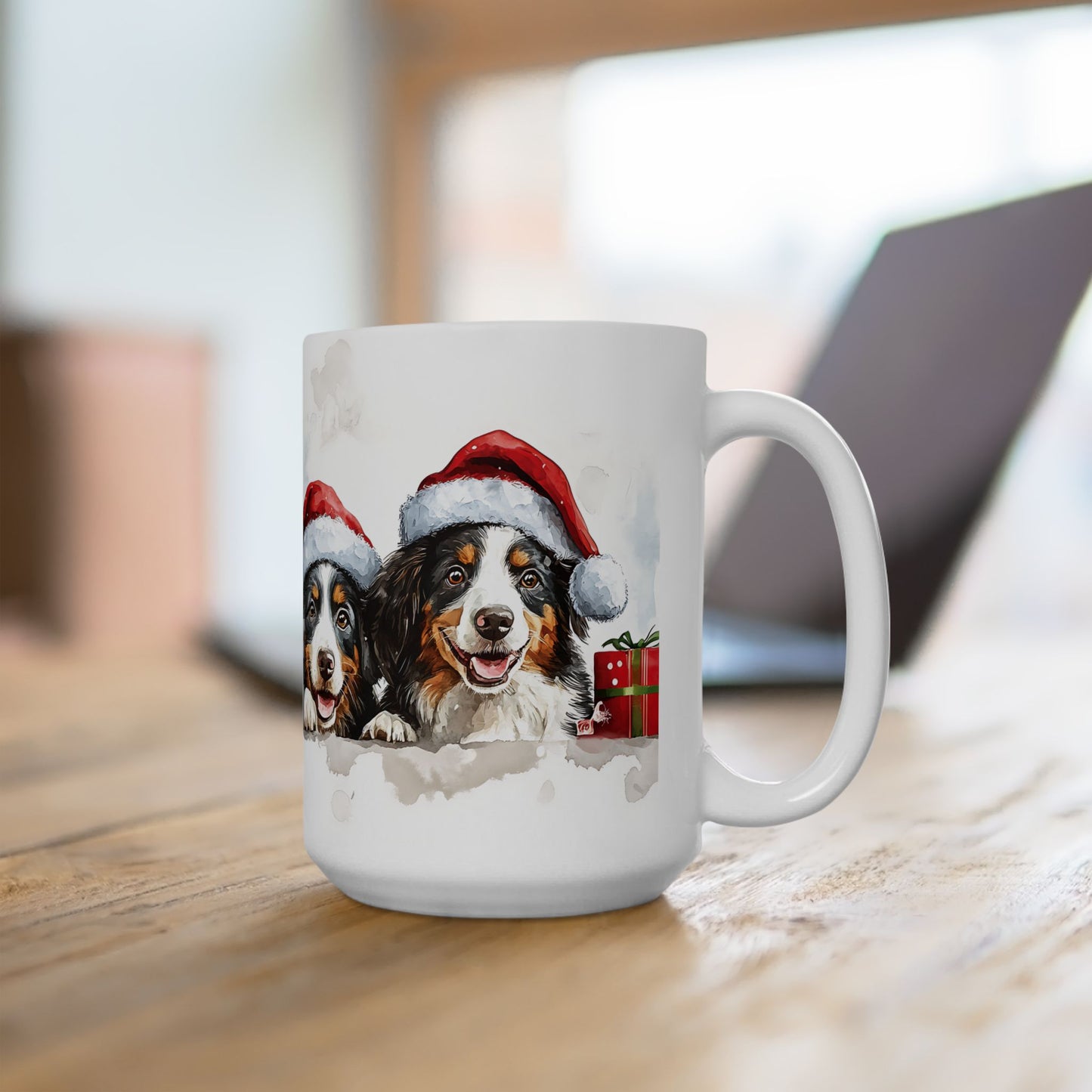 Festive Australian Shepherd Ceramic Mug