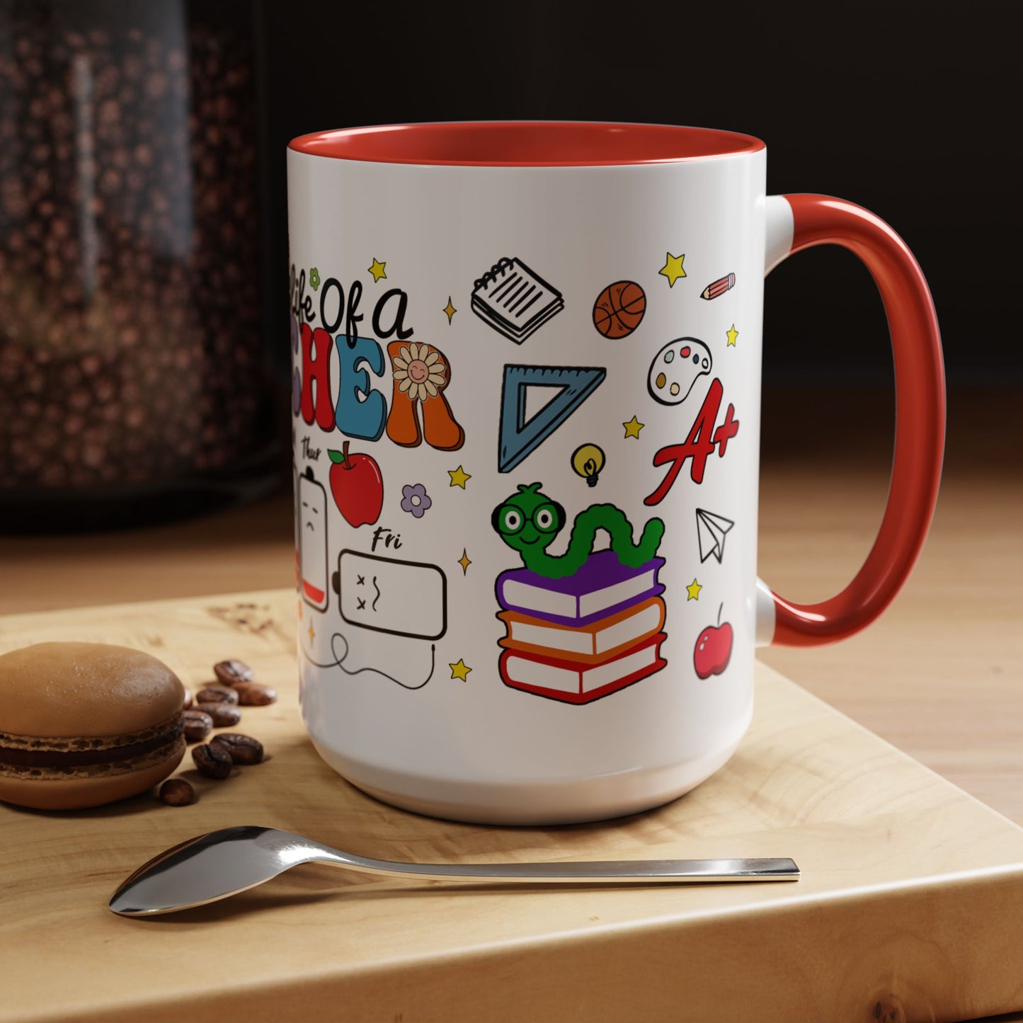 Colorful Battery Life Design for Teachers Coffee Mug