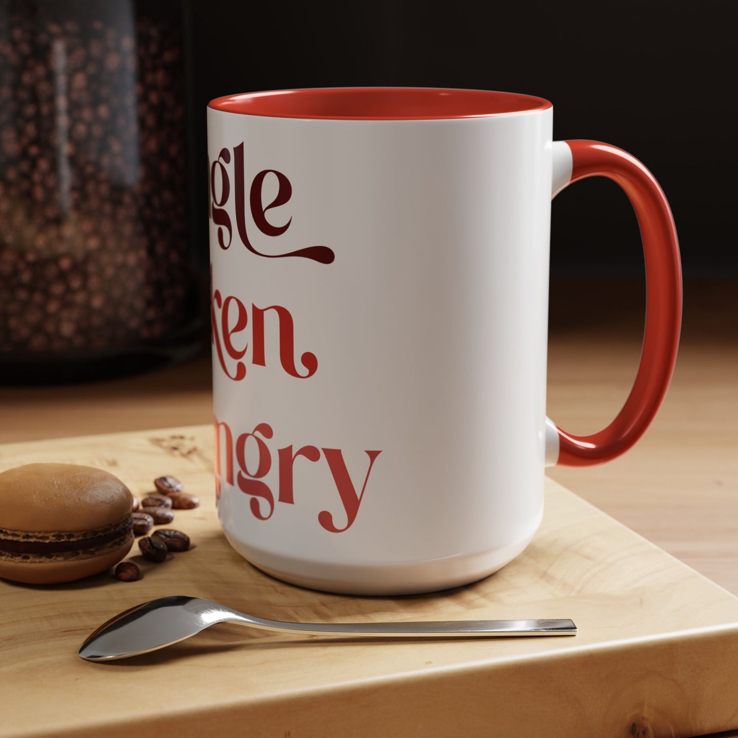 Funny "Single, Taken, Hungry" Ceramic Mug