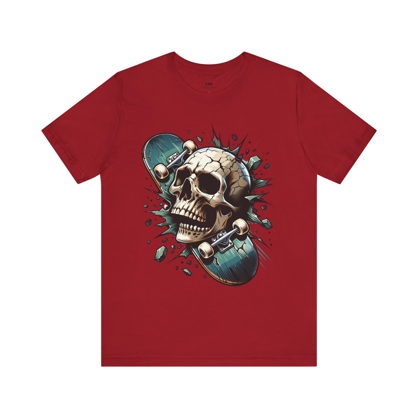 Skull Skateboard Graphic Tee – Edgy Casual Wear for Skate Enthusiasts