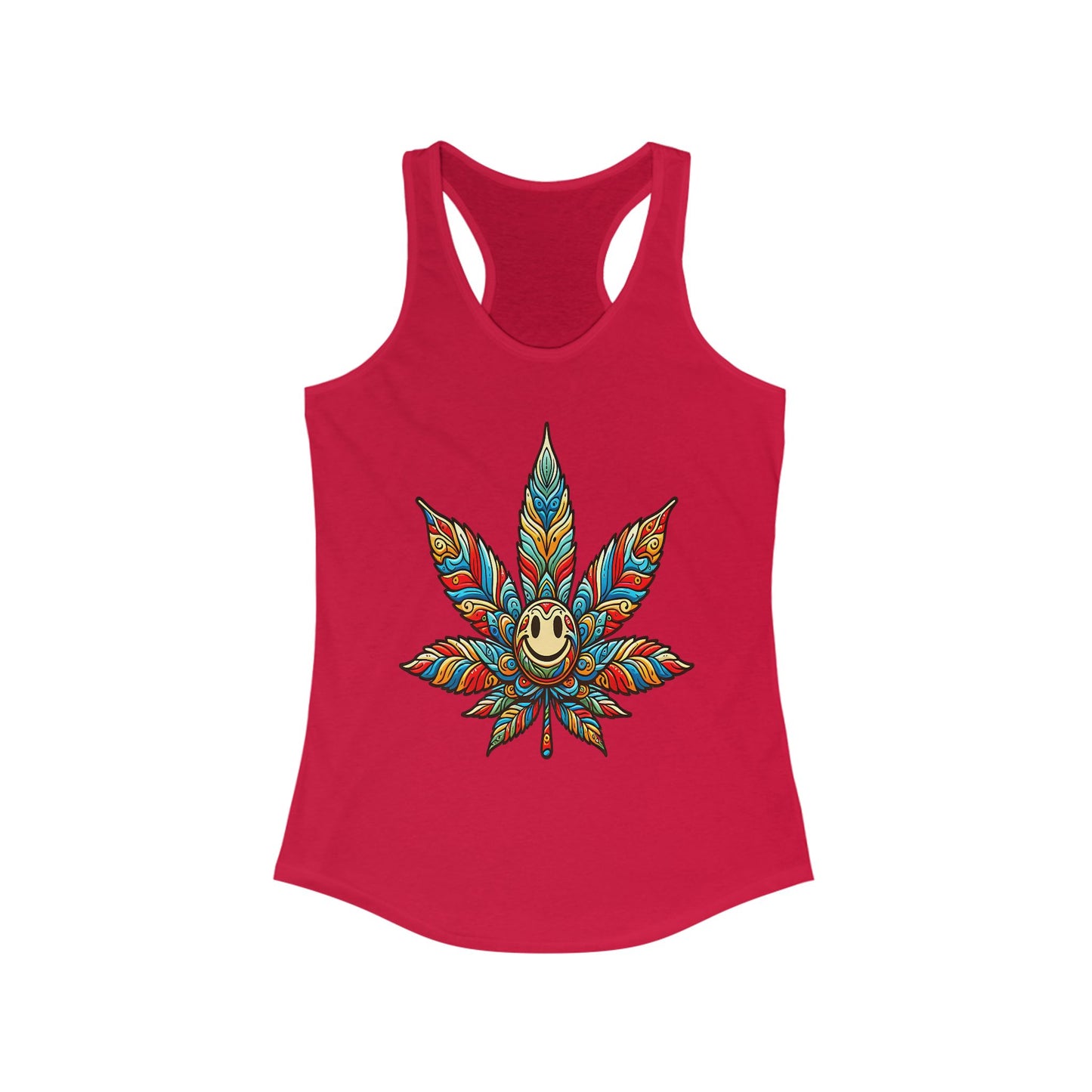Psychedelic Leaf Women's Racerback Tank Top
