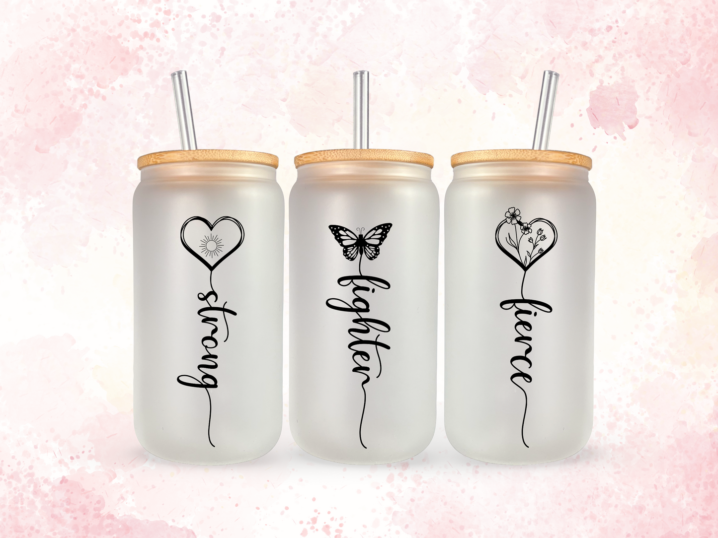 Set of THREE Libbey Glass Cans