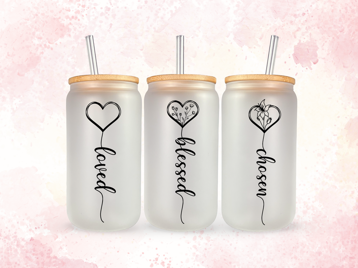 Set of THREE Libbey Glass Cans