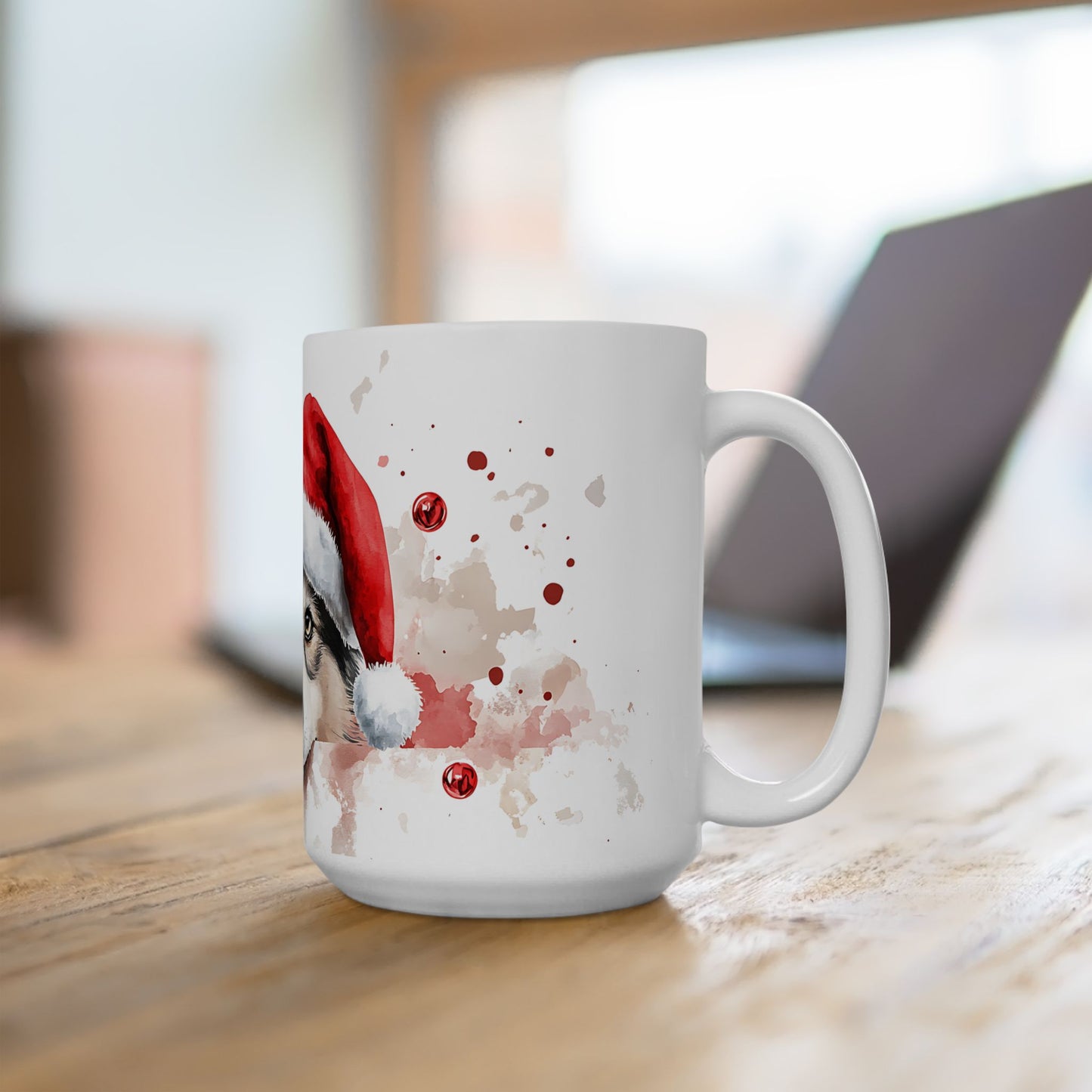 Festive Husky Ceramic Mug