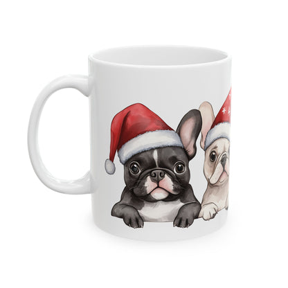 Festive French Bulldog Ceramic Mug