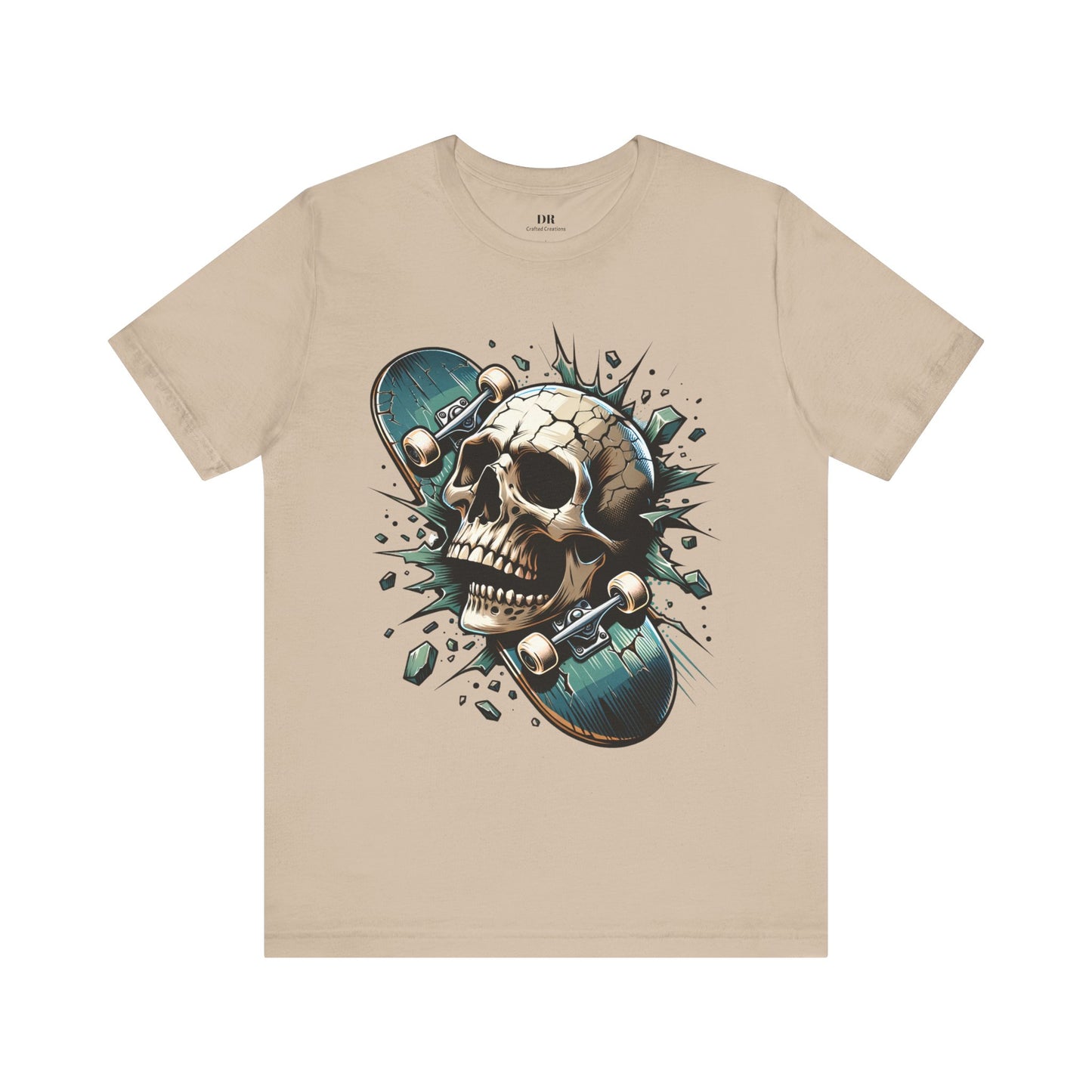 Skull Skateboard Graphic Tee – Edgy Casual Wear for Skate Enthusiasts