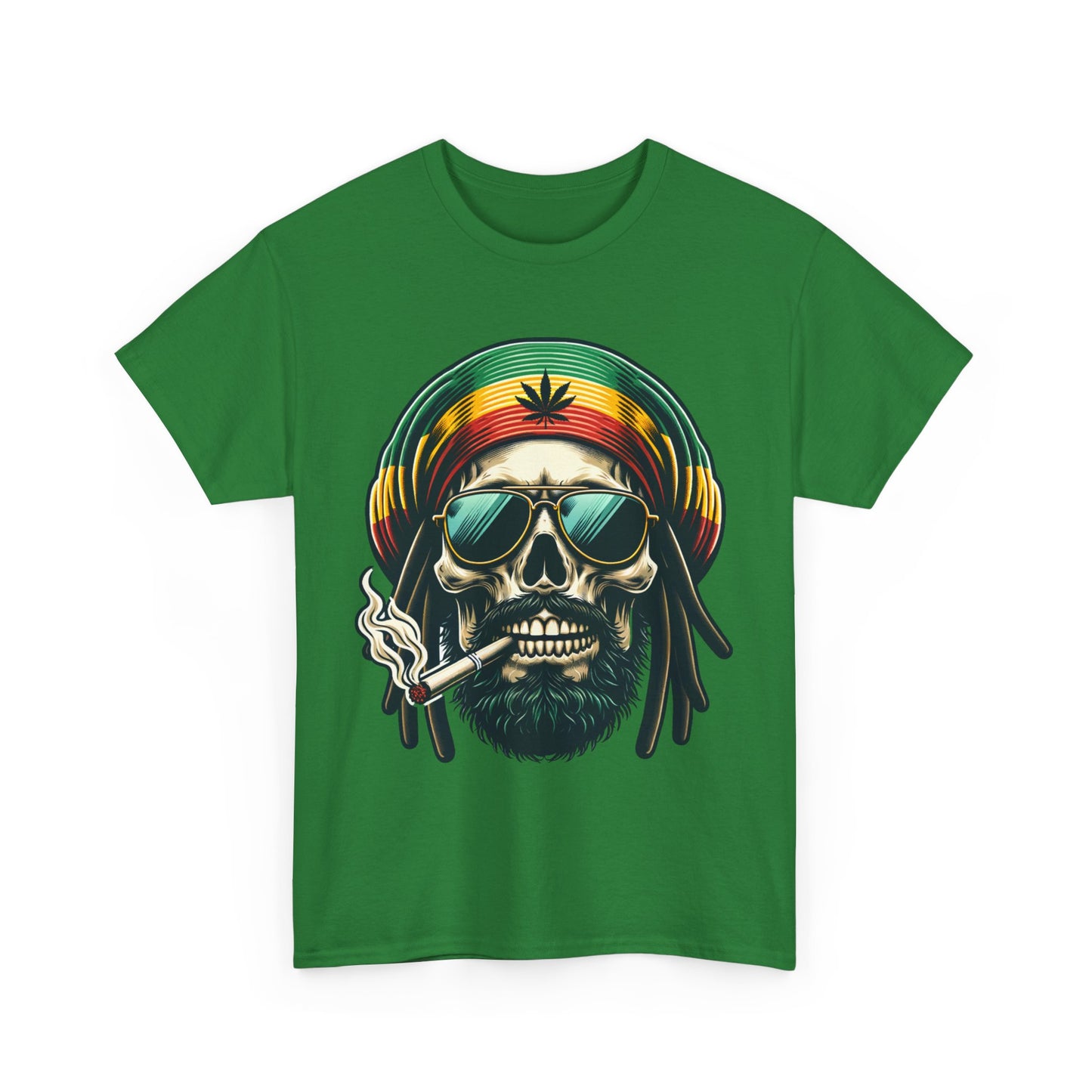 Ganja Skull Graphic Heavy Cotton Tee