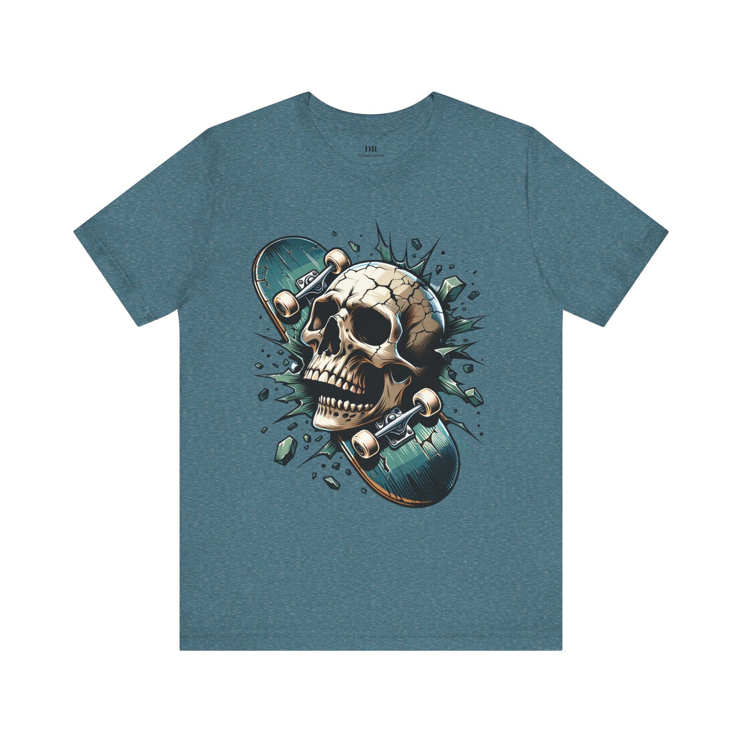 Skull Skateboard Graphic Tee – Edgy Casual Wear for Skate Enthusiasts