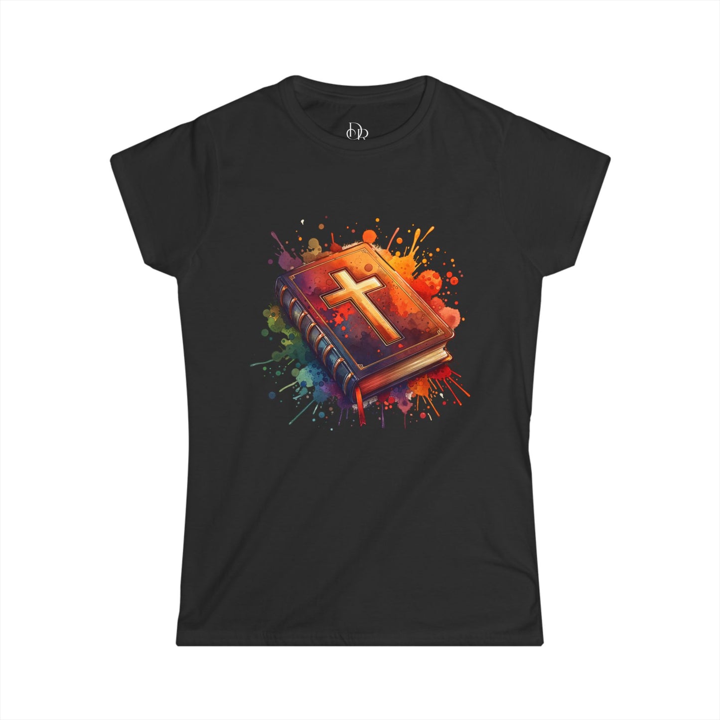 Inspirational Christian Women's Softstyle Tee - Colorful Bible Design