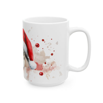 Festive Husky Ceramic Mug