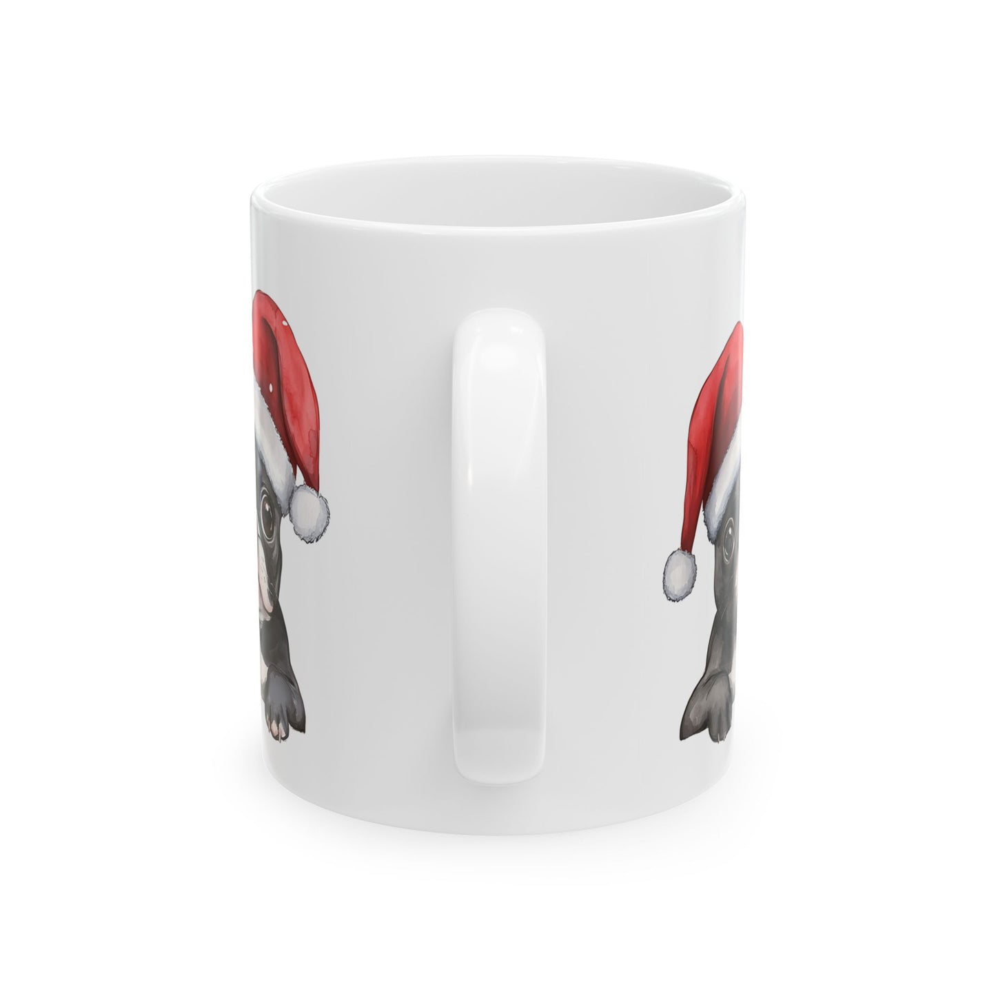 Festive French Bulldog Ceramic Mug