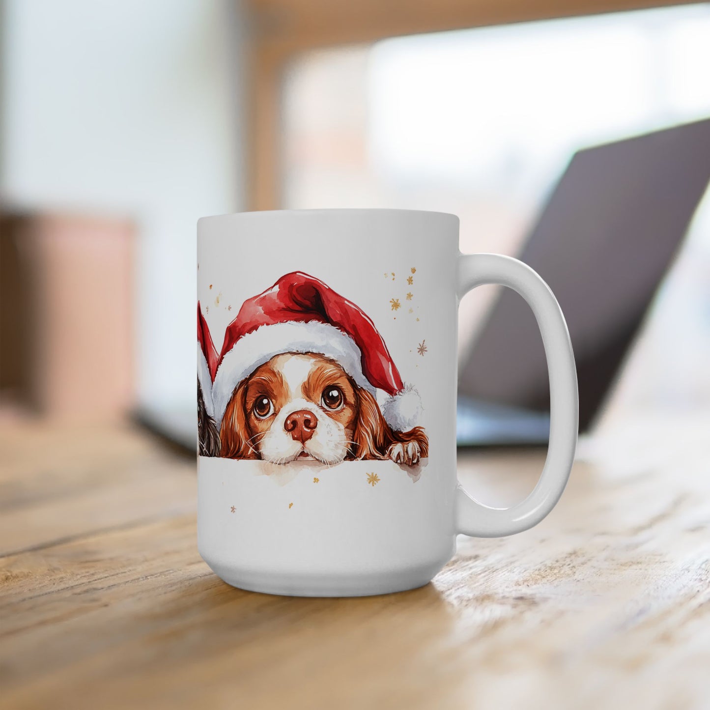 Festive Cavalier King Charles Spaniel Ceramic Mug