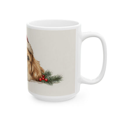 Festive Golden Retriever Ceramic Mug