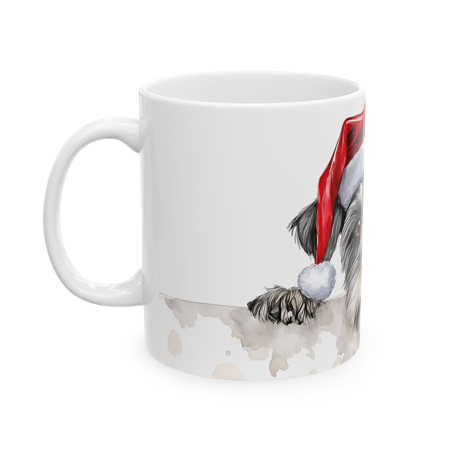 Festive Miniature Schnauzer Ceramic Mug