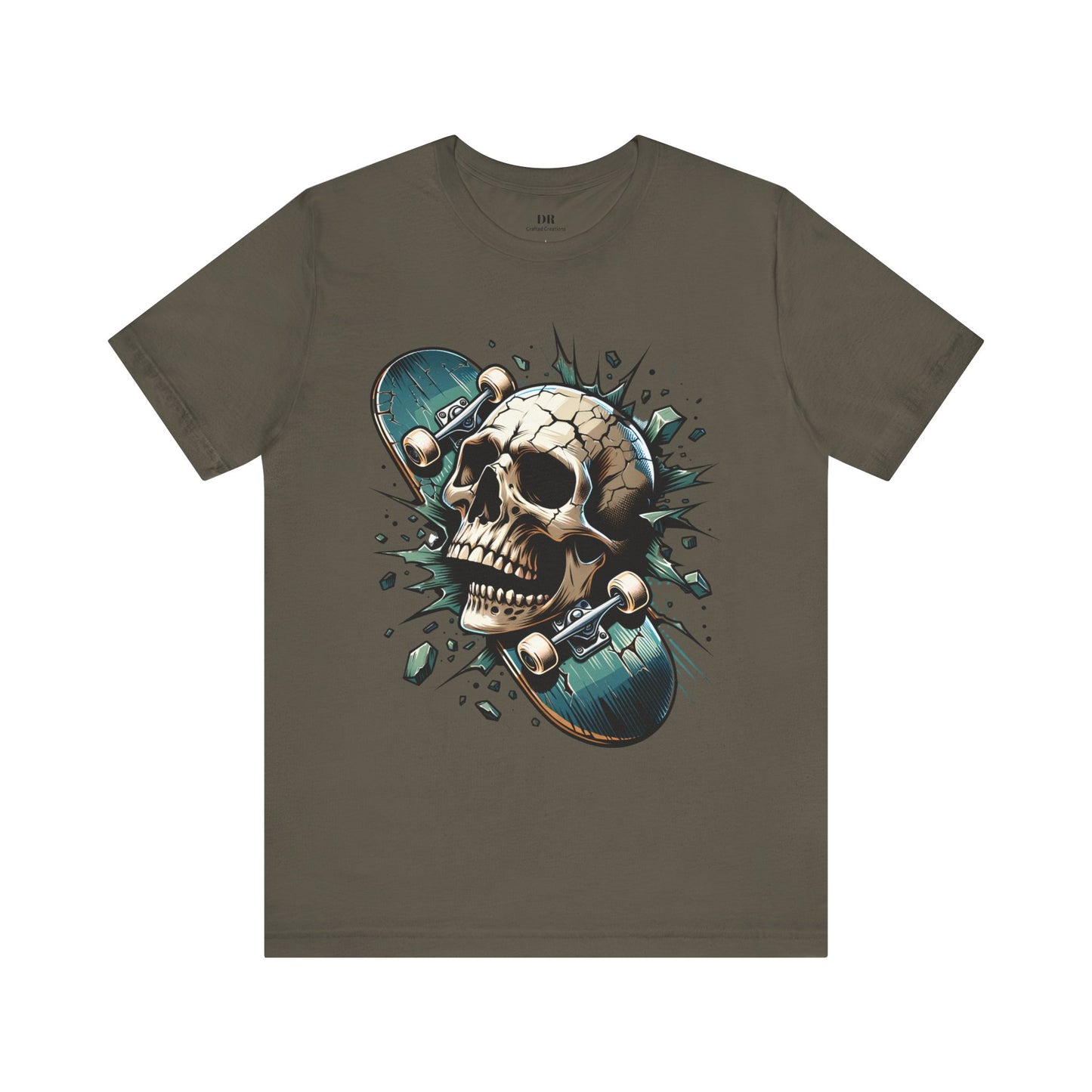 Skull Skateboard Graphic Tee – Edgy Casual Wear for Skate Enthusiasts