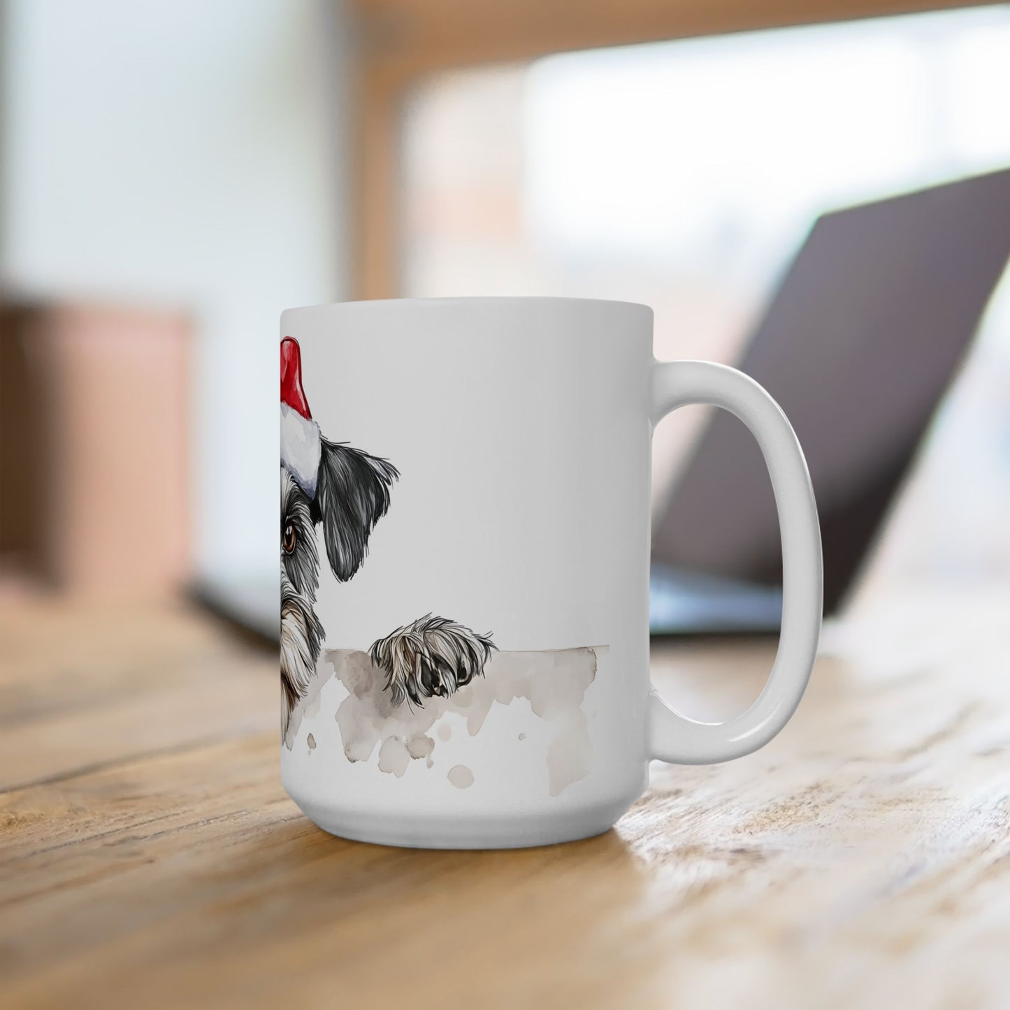 Festive Miniature Schnauzer Ceramic Mug