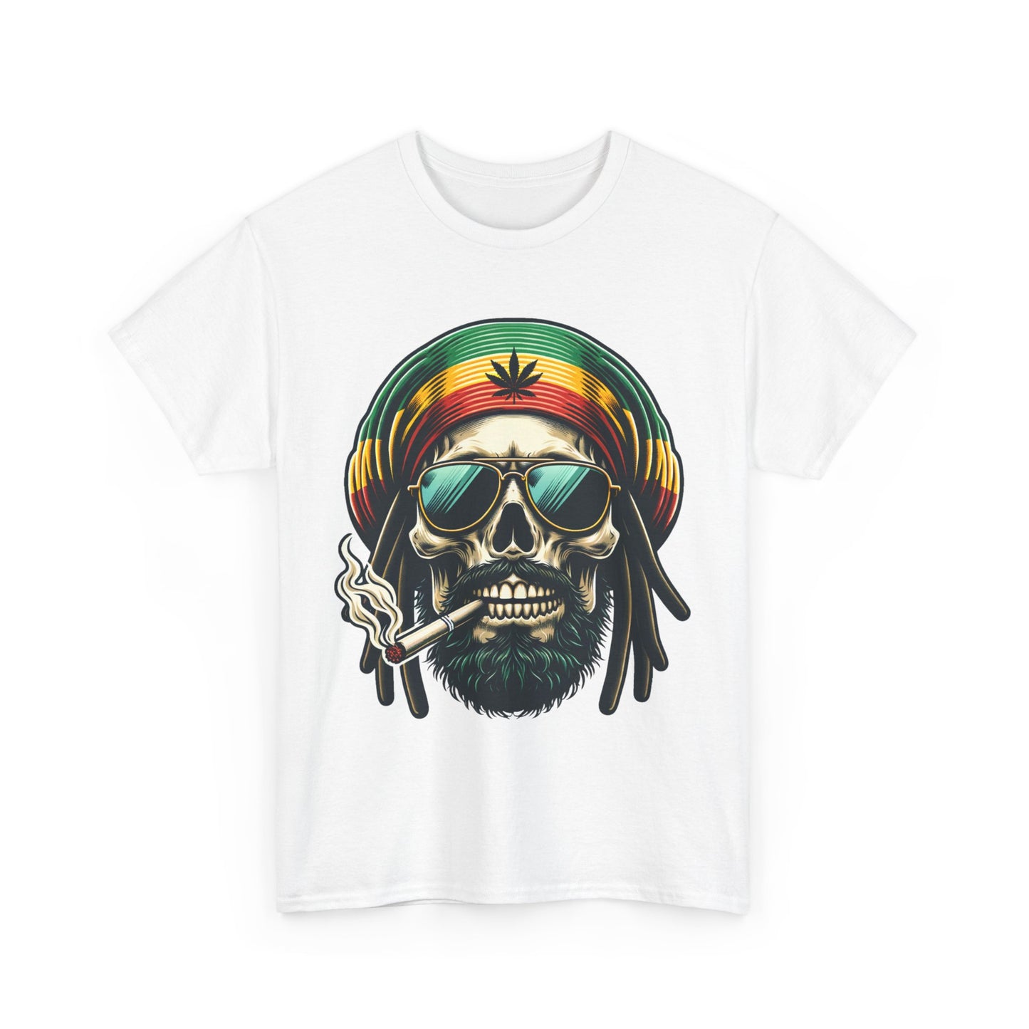 Ganja Skull Graphic Heavy Cotton Tee