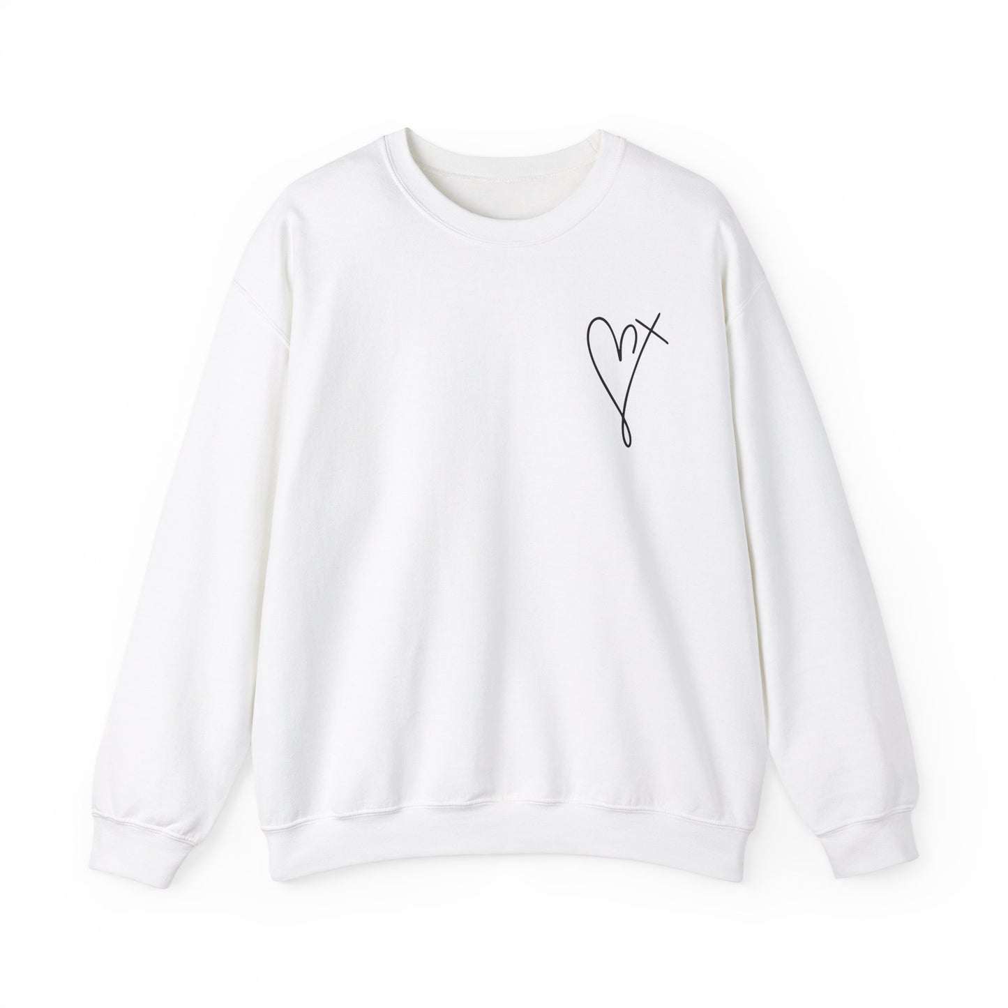 Inspirational Jesus Crewneck Sweatshirt - Unisex Heavy Blend™ with Heart Design