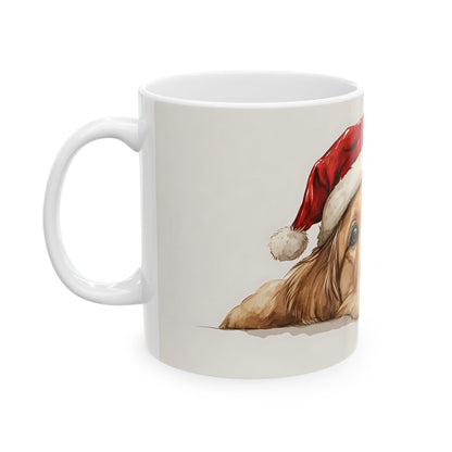Festive Golden Retriever Ceramic Mug
