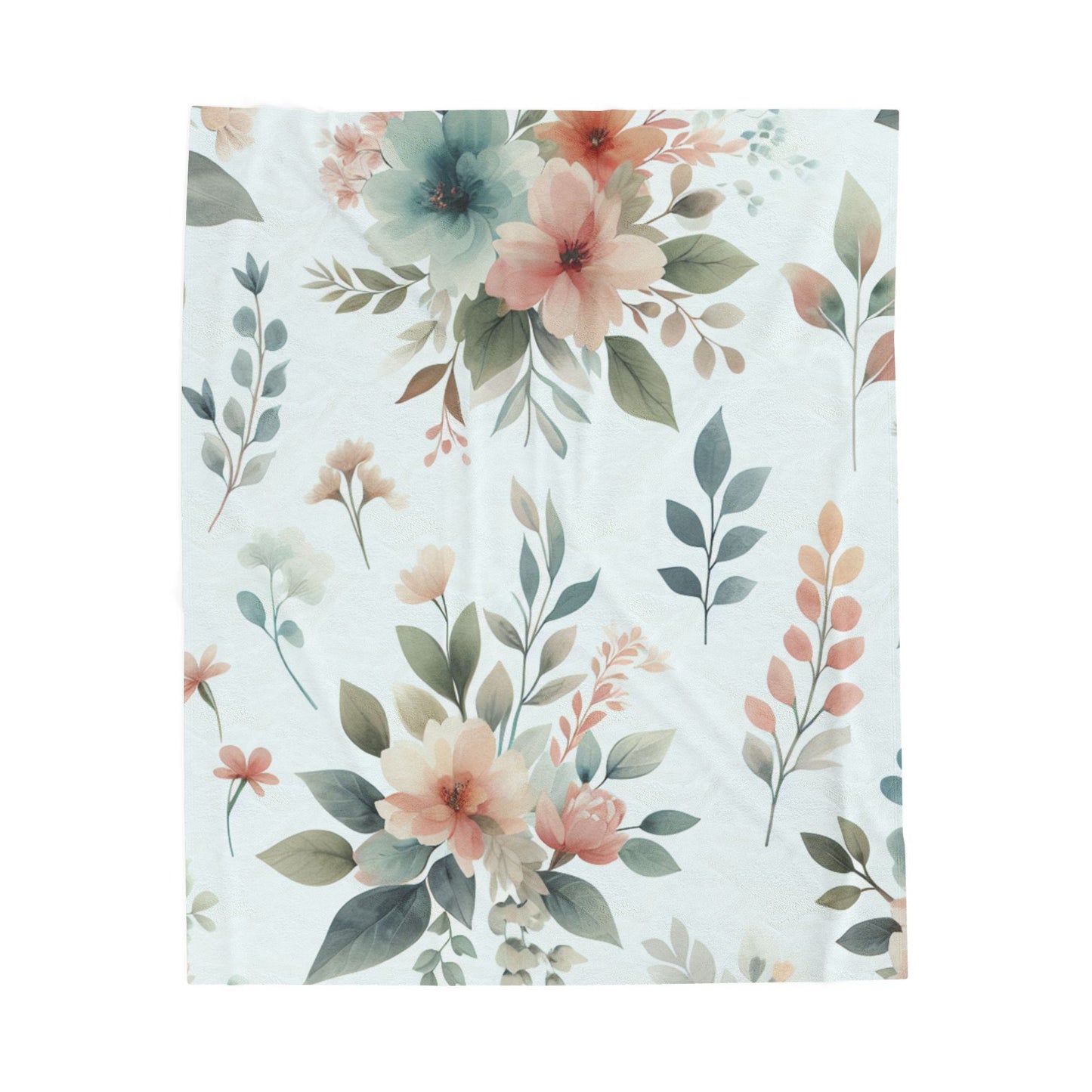 Cozy Floral Velveteen Plush Blanket