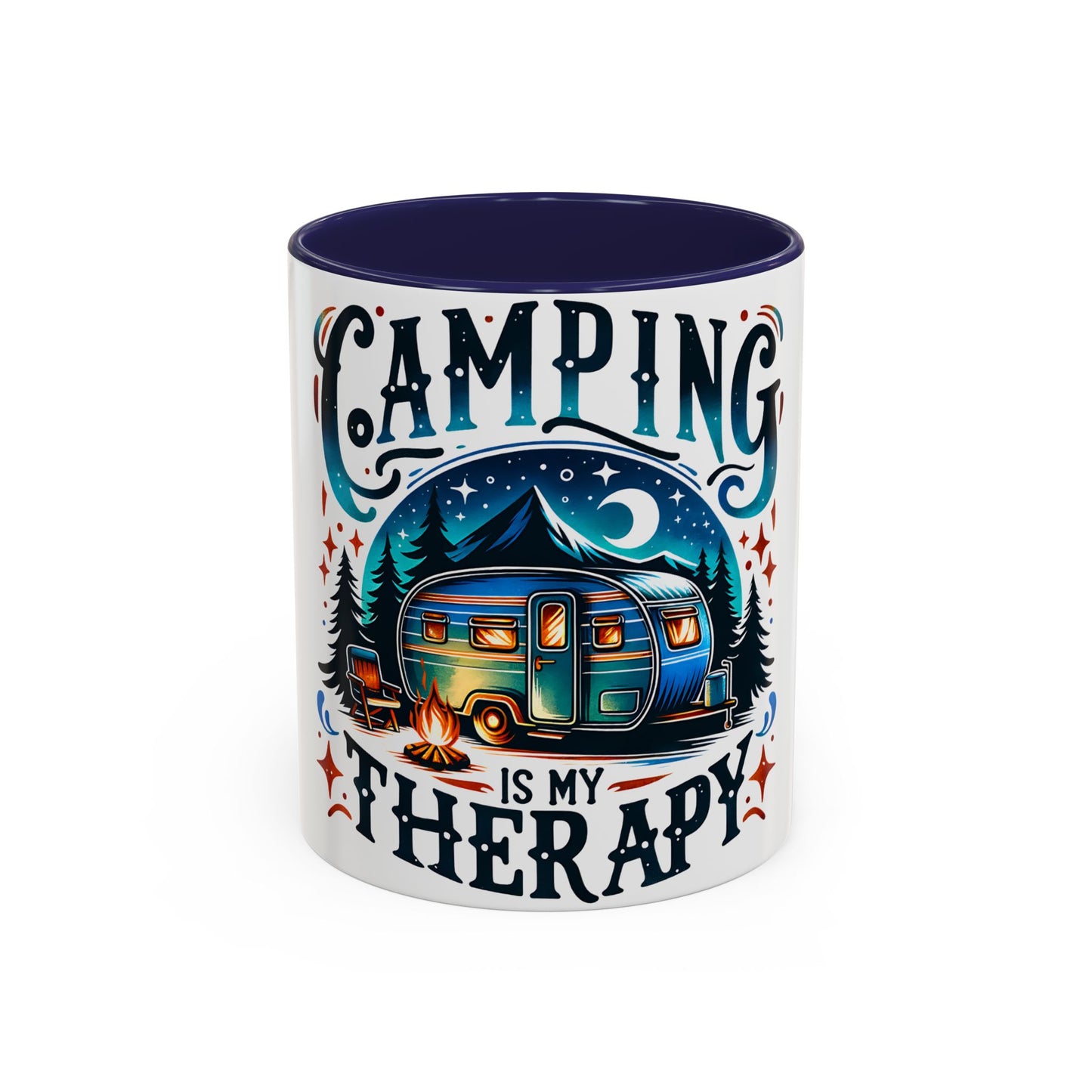 Camping Therapy Accent Coffee Mug