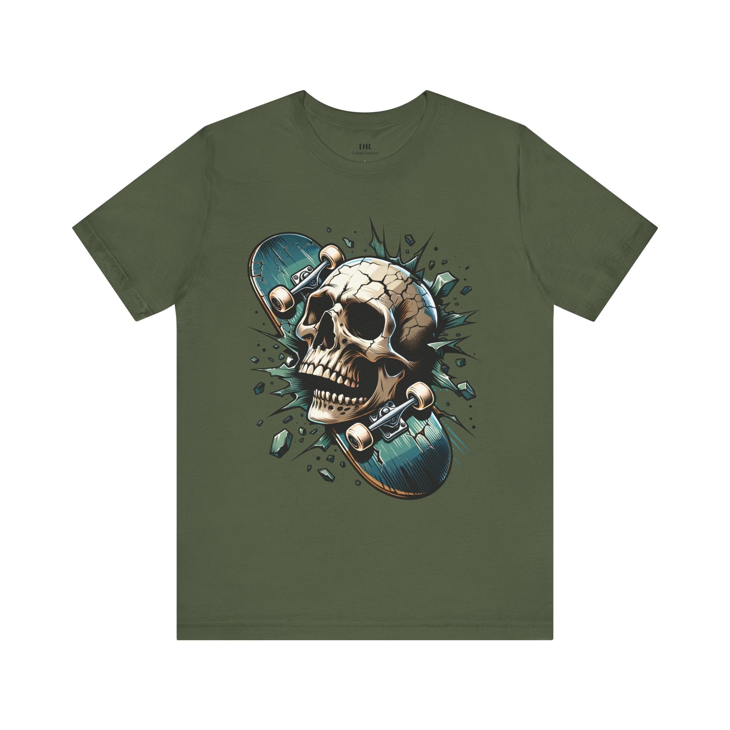 Skull Skateboard Graphic Tee – Edgy Casual Wear for Skate Enthusiasts