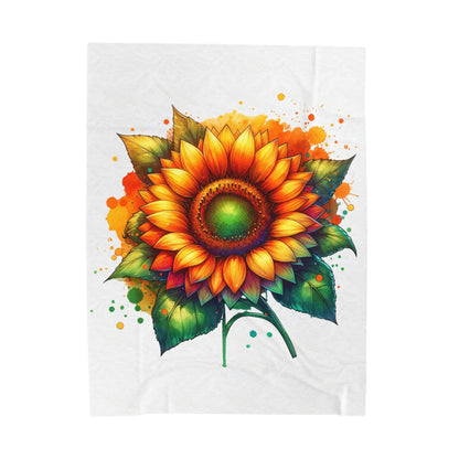 Sunflower Velveteen Plush Blanket - Cozy Floral Throw for Home Decor