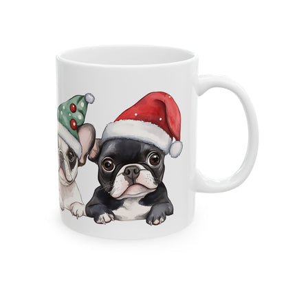 Festive French Bulldog Ceramic Mug