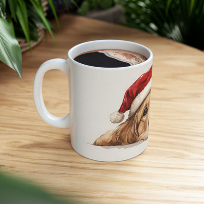Festive Golden Retriever Ceramic Mug
