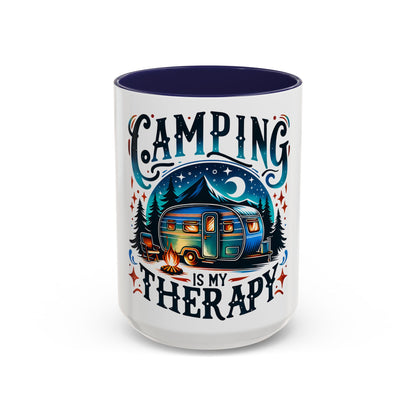 Camping Therapy Accent Coffee Mug