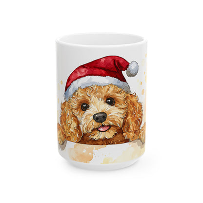 Festive Poodle Ceramic Mug
