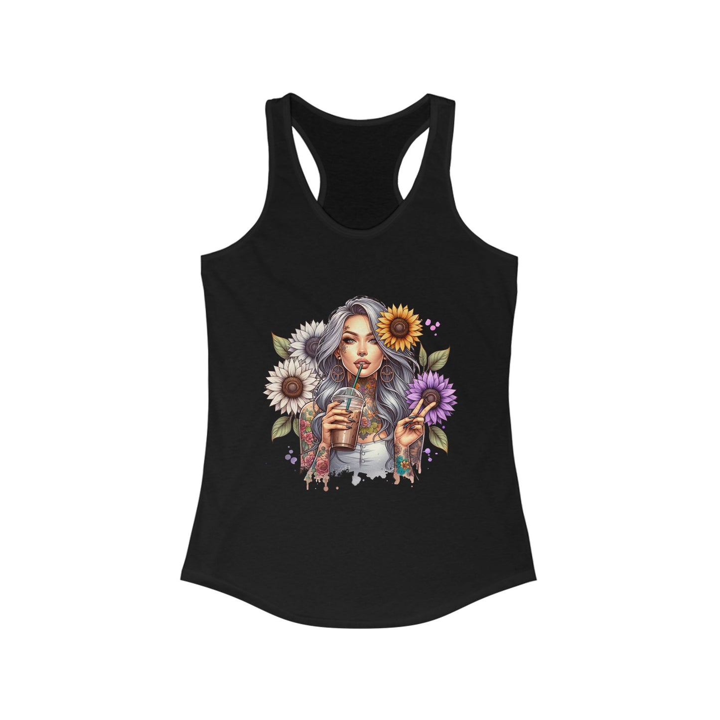 Floral Vibe Women's Racerback Tank - Summer Style