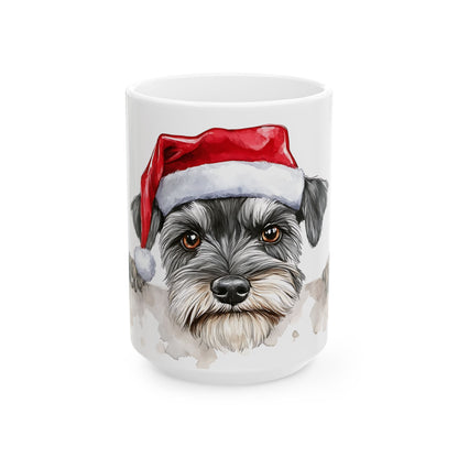 Festive Miniature Schnauzer Ceramic Mug