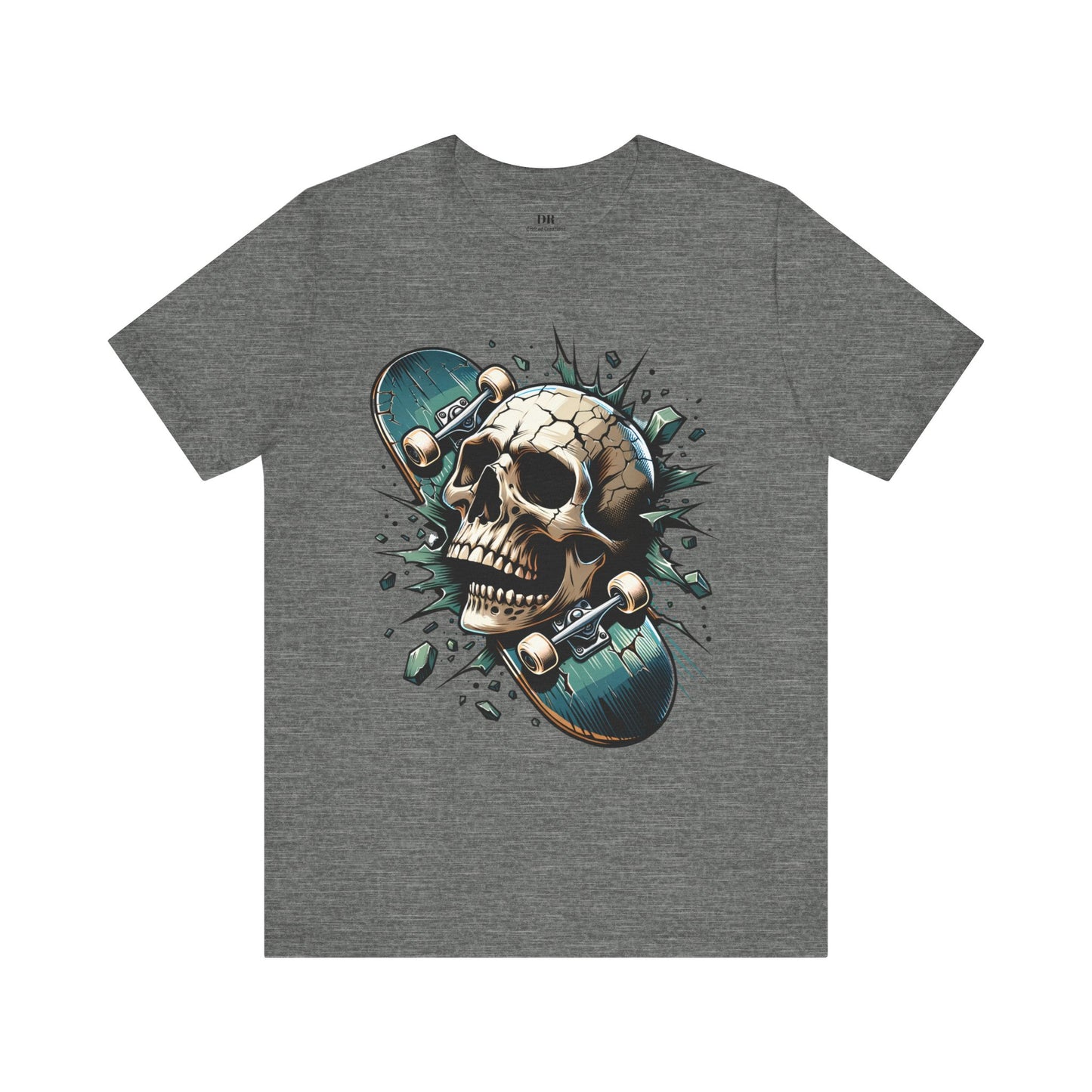 Skull Skateboard Graphic Tee – Edgy Casual Wear for Skate Enthusiasts