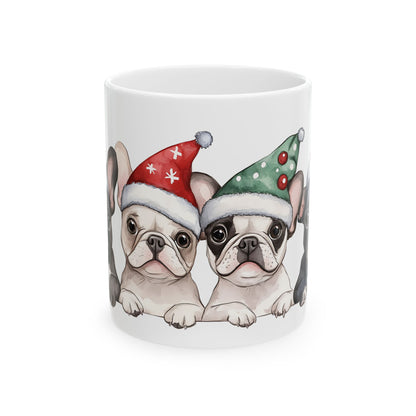 Festive French Bulldog Ceramic Mug