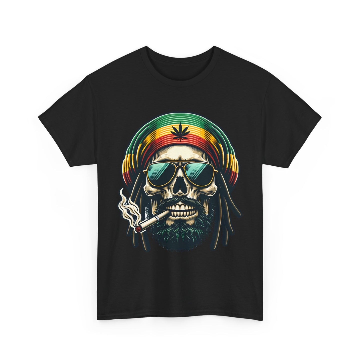 Ganja Skull Graphic Heavy Cotton Tee