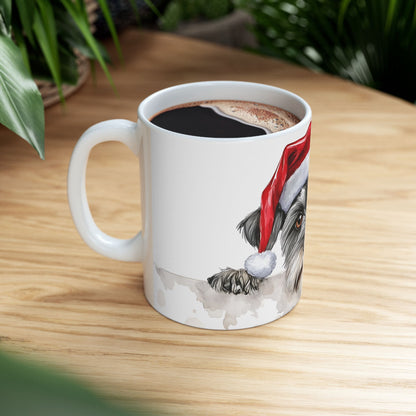 Festive Miniature Schnauzer Ceramic Mug