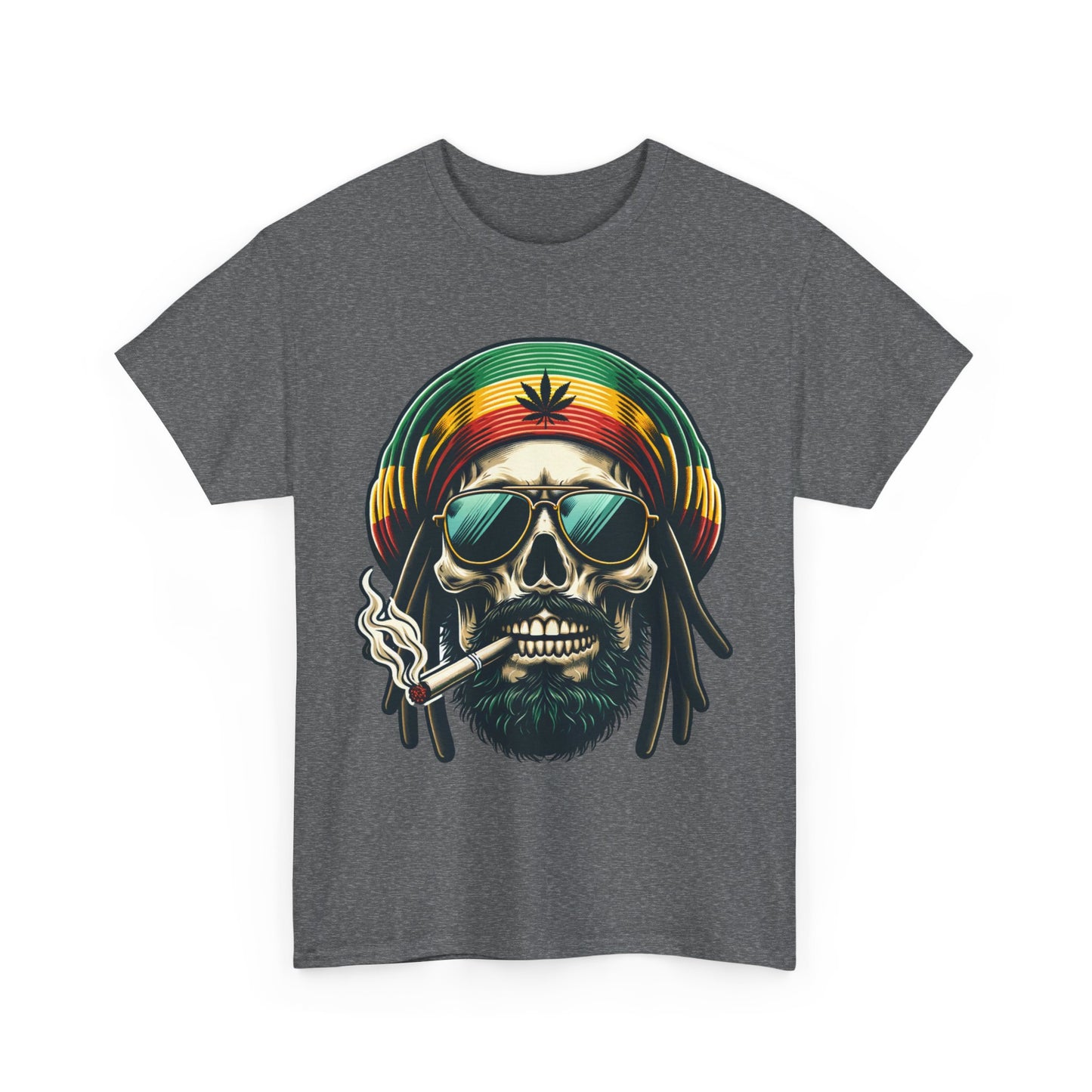 Ganja Skull Graphic Heavy Cotton Tee