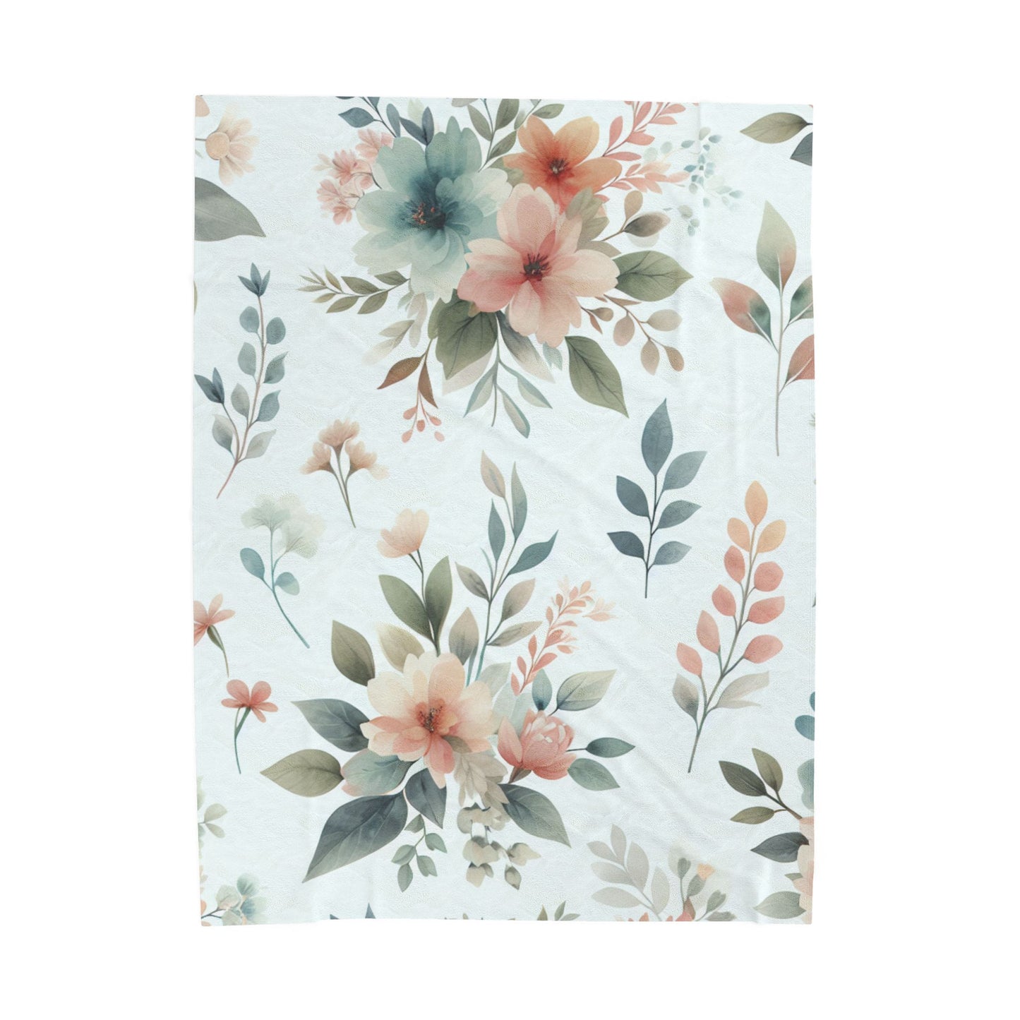 Cozy Floral Velveteen Plush Blanket
