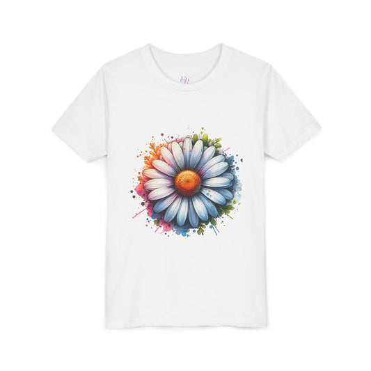 Colorful Daisy Youth Short Sleeve Tee - Vibrant Floral Design for Kids