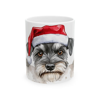 Festive Miniature Schnauzer Ceramic Mug