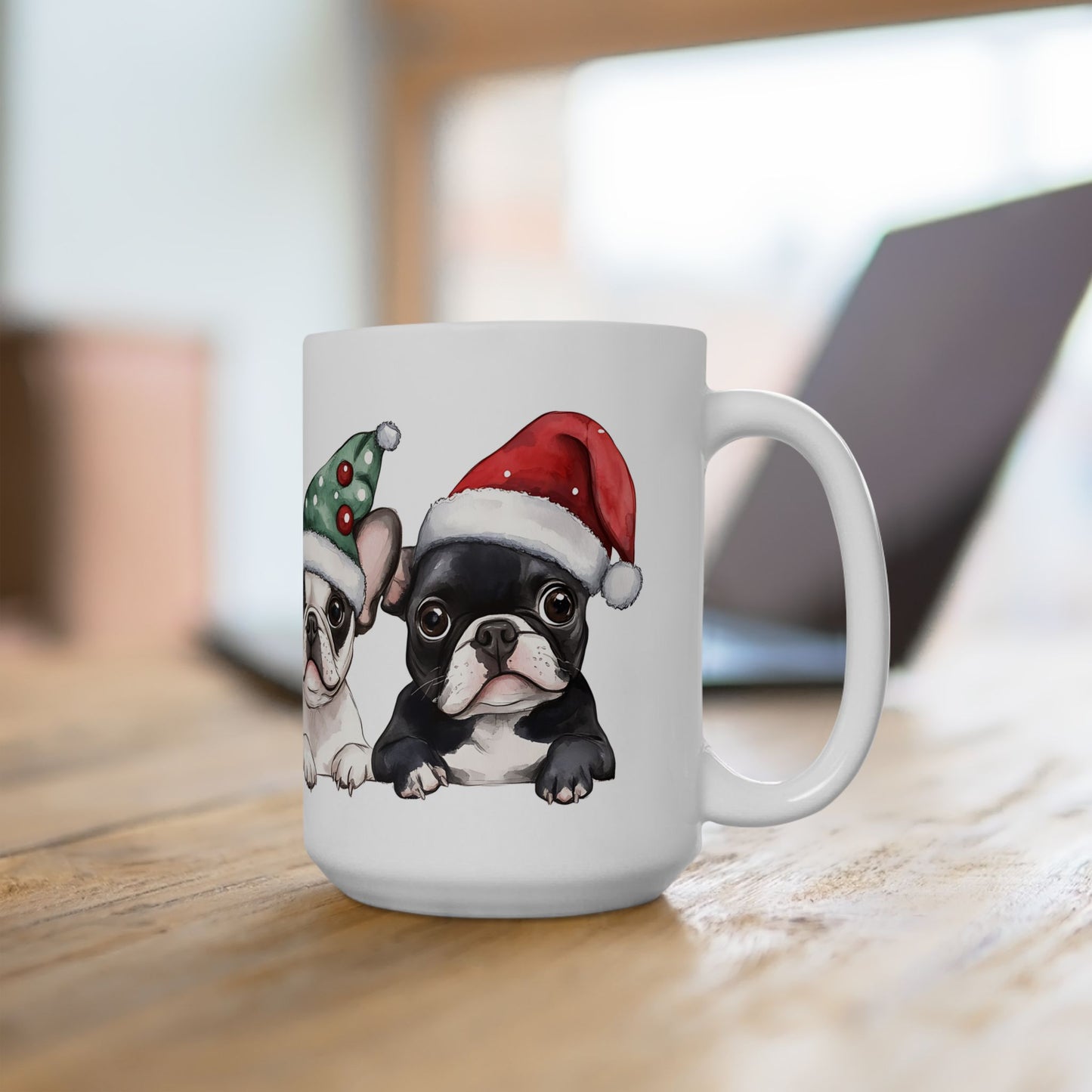 Festive French Bulldog Ceramic Mug