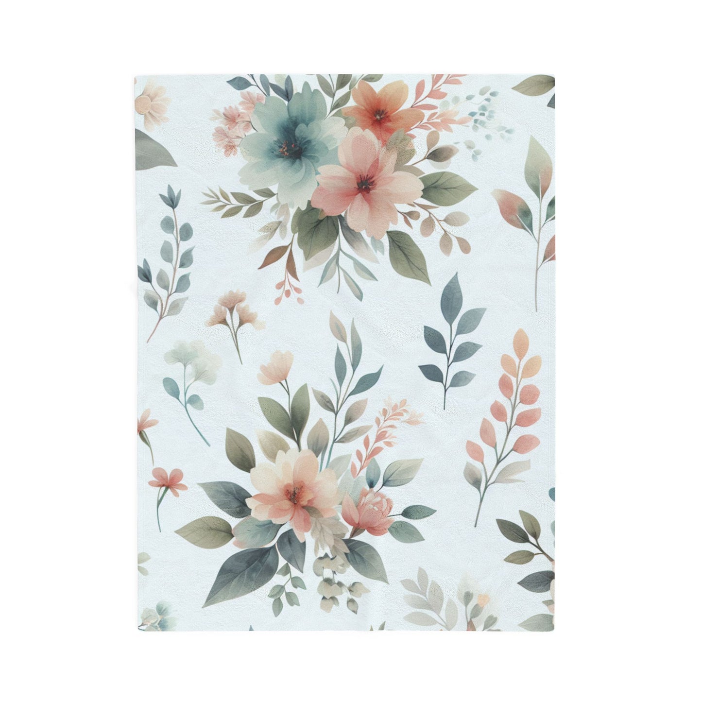 Cozy Floral Velveteen Plush Blanket