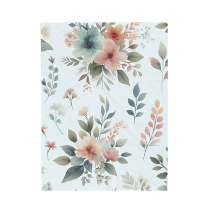 Cozy Floral Velveteen Plush Blanket