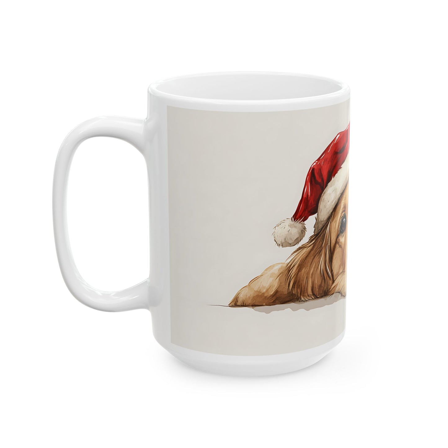 Festive Golden Retriever Ceramic Mug